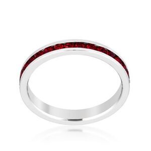Garnet Stackable Sparkly Swarovski Crystals Eternity Ring January Birth New